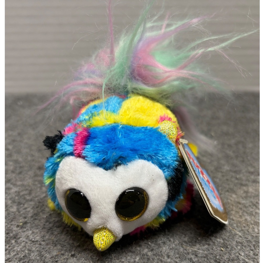 Grin Studios Fuzzee Tails Goldie Plush Multi-Color Tie-Dye Bird GS029111 NWT